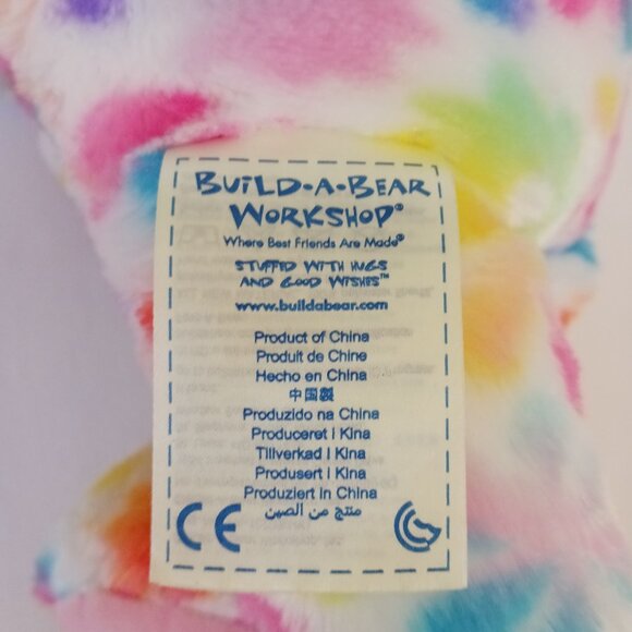 Build A Bear Bunny Rabbit Tie Dye 17 Plush Rainbow Pastel Flower Mismatched Eyes - Picture 5 of 8